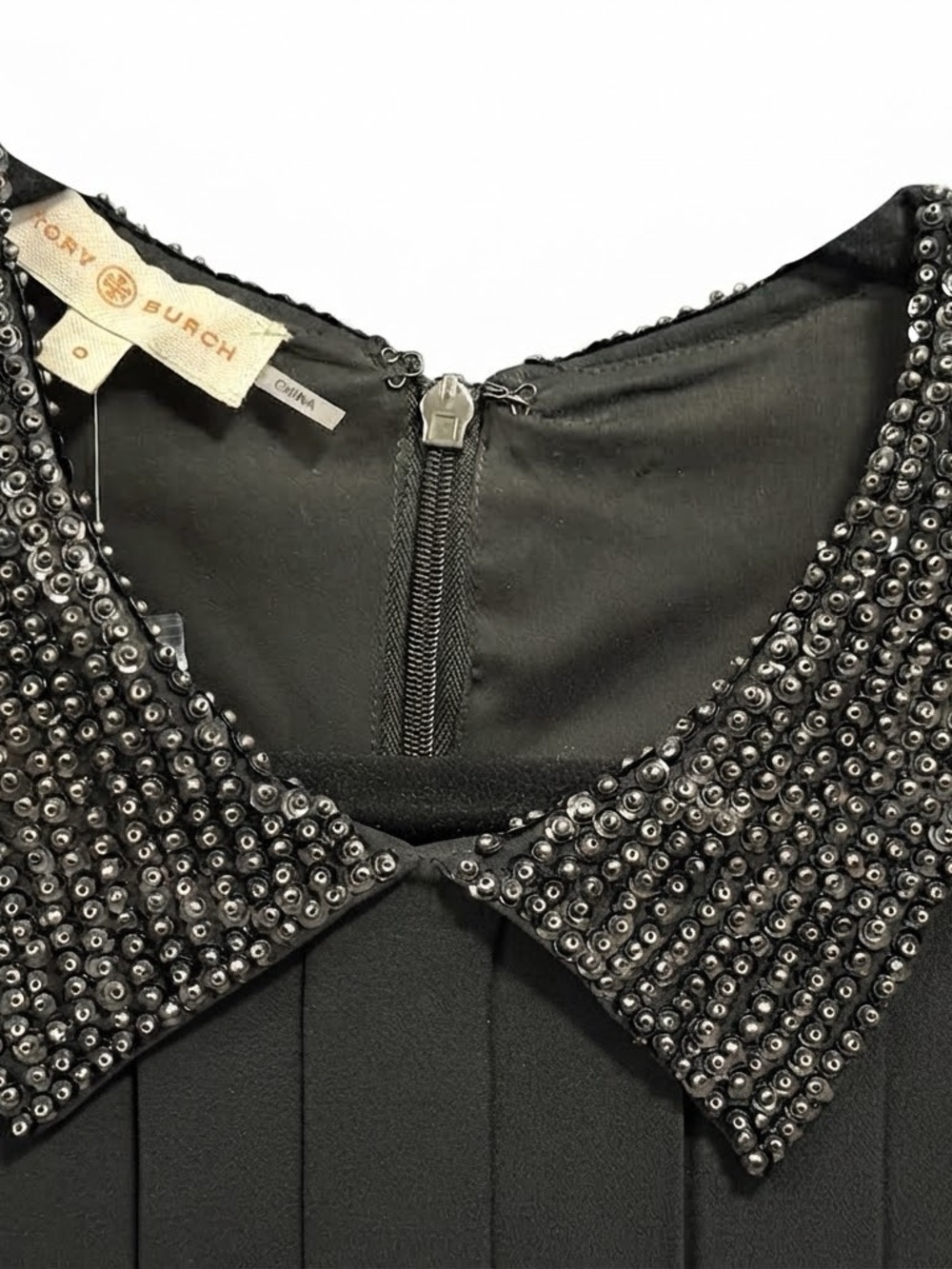 $1295 Tory Burch Event Long Dress Beaded accent 0 black